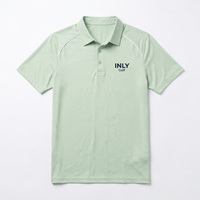 Polo de golf pour homme en polyester et élasthanne, léger, respirant, personnalisé, vert, pour le sport et les loisirs, vêtements de golf OEM.