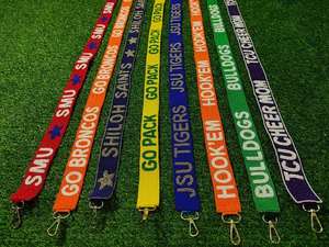 Sangle de sac perlée Cowboys, broderie de perles de rocaille bleues avec lettres, poignée de sac à bandoulière, ceinture de remplacement pour sac à main, accessoire de sac - Product Image 2