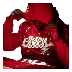 Ensemble de survêtement d'hiver pour homme : sweat à capuche personnalisé et pantalon de jogging empilé évasé en molleton 100% coton - Product Image 2