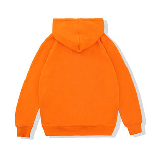 <b>Orange</b> <b>Men's</b> Pullover <b>Hoodie</b> with Logo Oversized Long Jersey Fabric High Gsm 3D Digital Printing Winter Custom Label Made in USA - Product Image 2