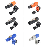Connecteur d'alimentation CA robuste pour éclairage de scène extérieur, prise d'entrée IP65 orange résistante aux UV pour mur vidéo LED et audio