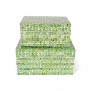 Boîte en nacre, incrustation artisanale de coquillages, rangement de bijoux pour une décoration intérieure haut de gamme - Product Image 1