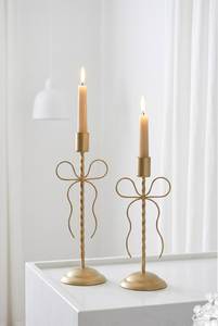 Modern Matte <b>Black</b> Bowknot Taper Candle Holder Metal Iron Ribbon <b>Candlestick</b> Stand Minimalist Wedding Tabletop Decor - Product Image 6