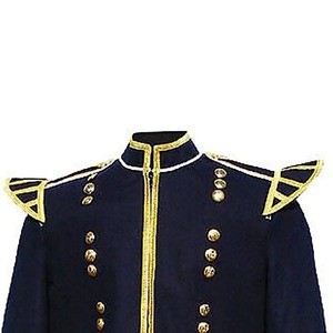 Luxurious Doublet in Dark Blue & <b>Gold</b> Tailored Fit and Rich Detailing Double Breasted Closure for Renaissance Fairs and Events - Product Image 6