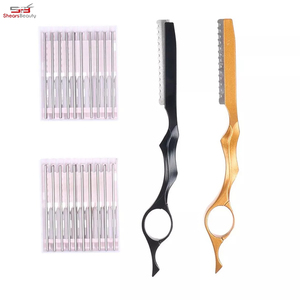 2024 gros personnalisé de haute qualité rasoirs de coiffure avec Logo personnalisé confortable rasage amincissant lame de rasoir pour le visage - Product Image 6