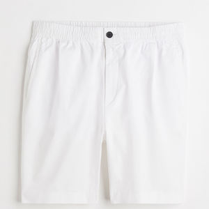 Pantalones cortos de hombre de poliéster de golf informales en blanco de color sólido para entrenamiento que absorbe la humedad de secado rápido con logotipo personalizado - Product Image 1