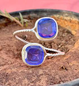 Tanzanite Cristal Gemstone 925 Sterling Silver Design Unique Bracelet Réglable Pour Femmes Tanzanite Bijoux - Product Image 2