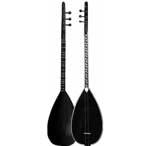 Yonka B-145K Baglama Saz à col court en bois de noyer, avec support – Col en frêne de haute qualité, nacre noire, turc - Product Image 2