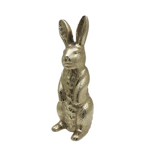 Ceci est digne lapin aluminium laiton brut couleur Sculpture pour la maison et décorations de Pâques cadeaux en gros décoratif à la main - Product Image 1