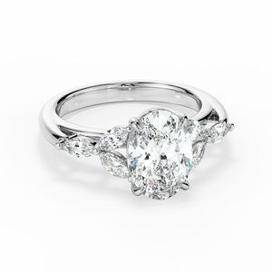 แหวนเพชรโมอิสทรงรีตัดขนาด7นิ้ว - Product Image 4