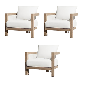 Hot Selling Outdoor White <b>Single</b> <b>sofa</b> Wooden Leisure Terrace One Seat For Living Room Hotel Garden Patio Furniture - Product Image 3