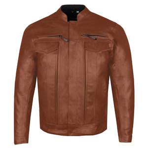 High Quality Breathable <b>Plus</b> <b>Size</b> Zipper Front <b>Biker</b> Leather <b>Jacket</b> for Men Soft Inner Lining Safety Comfort Reinforced - Product Image 1