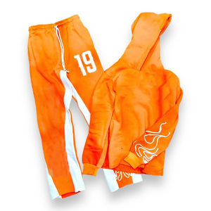 Survêtements personnalisés en coton imprimé, surdimensionnés, vieillis, broderie, survêtements, ensembles complets de sweats à capuche et de shorts, unisexe - Product Image 2