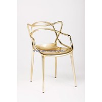 Attrayant Designer Métal Laiton Or Poli Décor À La Maison Chaises Avec Siège En Cuir Blanc Fantaisie Top Vente Meubles Chaises