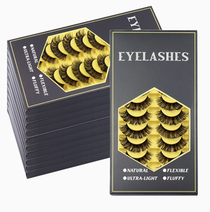 Extensions de cils en faux vison avec tige en coton plastique réutilisable, noires, en gros - Product Image 1