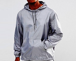 Chaqueta cortavientos Anorak con capucha y cremallera 1/4 para hombre con logotipo personalizado resistente al agua con bolsillos grandes para primavera e invierno - Product Image 4