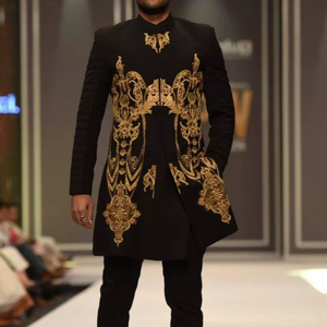 2024 Wedding Groom Sherwani <b>Pant</b> Set Beautiful Elegant Embroidery with Crystal Glass Beads Dabka Work Made From Premium Fabric - Product Image 1