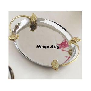 Plateau à chocolat en acier inoxydable avec poignées en aluminium pour fête de mariage utilisation plateau de service alimentaire en Inde - Product Image 1