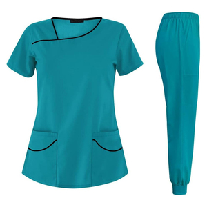 Le Pakistan a fait unisexe été tricoté hôpital Scrubs Spandex médecin uniforme de travail OEM chaleur gommage costumes pour la chirurgie médicale - Product Image 2