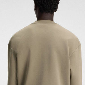 เสื้อสเวตเชิ้ตผู้ชายสไตล์ลำลองทรงโอเวอร์ไซส์ สีพื้น ออกแบบโลโก้ได้ คอกลม แขนยาวทรงหลวม - Product Image 5