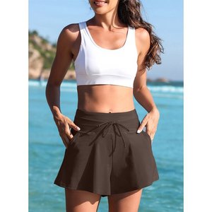 Pantalones cortos de entrenamiento de cintura alta para mujer, pantalones cortos transpirables de doble capa con bolsillos laterales para ocio al aire libre, Fitness, Yoga - Product Image 4