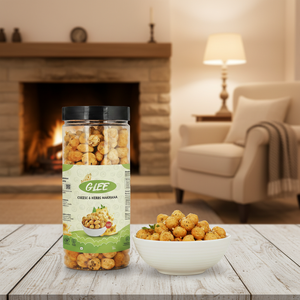 Nueces de Makhana Premium Tostadas con Queso y Hierbas, Saladas, Sin Gluten, en Envase de Vidrio de 80g - Product Image 2