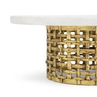 Support à gâteau rond moderne en marbre blanc et métal, écologique, très vendu, diamètre 11 pouces, hauteur 3,75 pouces, lavage à la main uniquement, Abi Overseas