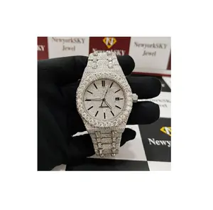 41MM Premium Luxury Handmade VVS Moissanite Diamond Studded Bling Iced Out Watch Hip Hop Wrist Watches For Men Women Gifts