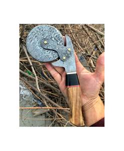 Steel Craft International Handmade Damas Steel Roller Pizza Cutter Nouveau Design Vente chaude pour les hôtels-Matériau en bois - Product Image 1