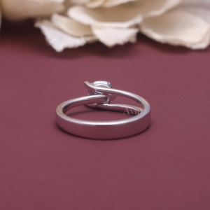 IGI Certified <b>Cushion</b> Cut Lab Grown Diamond Engagement <b>Ring</b> 9K White / Rose & Yellow Gold Bypass Split Shank Solitaire <b>Ring</b> - Product Image 3
