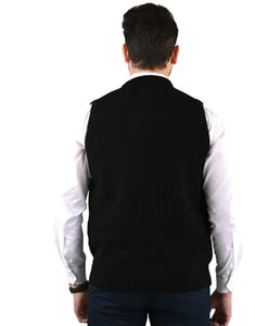 Cardigan d'hiver sans manches pour homme personnalisé, en acrylique respirant, épais, tricoté - Product Image 4