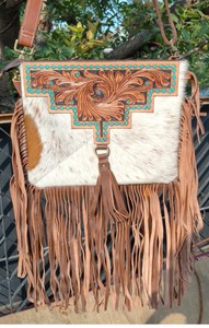 Sac à bandoulière en cuir et cuir de vachette gaufré à fleurs fait à la main de style vintage en cuir véritable avec sangle réglable élégante - Product Image 6