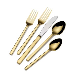 Gold Finished <b>Cutlery</b> <b>Set</b> For Restaurants Hotels Catering And Buffet Use Elegant Professional Flatware Wholesale From India - Product Image 4