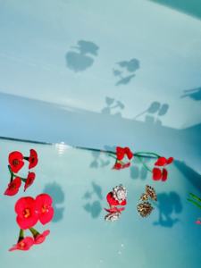 Boucles d'oreilles en or rose 14 carats HER00393 naturel H I diamant rond taille brillant SI3 I1 fournisseur en gros - Product Image 2