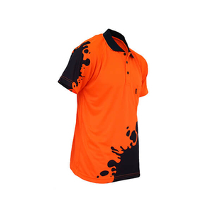 Customize Workwear <b>Light</b> Weight <b>Pull</b> Over Sublimation 3Button Two Tone Working T Shirt for Men - Product Image 2