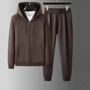 Ensembles de survêtements d'hiver pour hommes en gros, 100% coton, respirant, séchage rapide, polaire, deux pièces, sweat-shirt, jogging, entraînement - Product Image 2