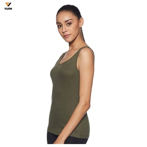Camisetas sin mangas de ropa deportiva de lujo, camisetas sin mangas ajustadas lisas de algodón transpirables con estampado de logotipo personalizado para mujer al por mayor - Product Image 2