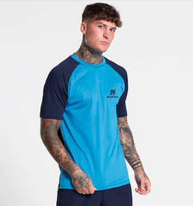 Fit Dry Atlético poliéster hombres camiseta y conjunto corto para el entrenamiento del gimnasio Camiseta cuello redondo Camiseta de manga corta de moda - Product Image 5