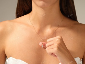 Marquesa-colgante de moissanita para mujer, joya de corte incoloro, collar de regalo de aniversario, colgante de oro sólido solitario, joyería elegante para mujer - Product Image 3