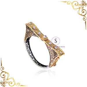 Traditional Designer Dual Tone Openable Bangles for Women and Girls, Indian Wedding Jewelry for Haldi Mehndi Sangit Party Wear - Product Image 6