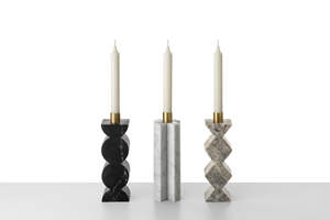 Marble <b>Candle</b> <b>Holder</b> Sleek Glass and Steel <b>Wall</b> Decor Stylish Home Decoration with Stone Material - Product Image 4