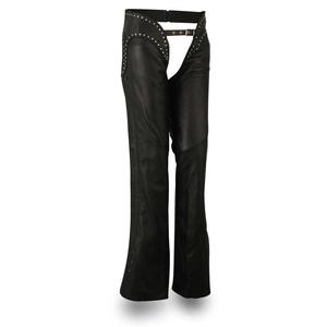 Pantalon de moto en cuir pour la course de vélo en cuir de qualité supérieure avec œillet en métal et protection entièrement doublée. - Product Image 1