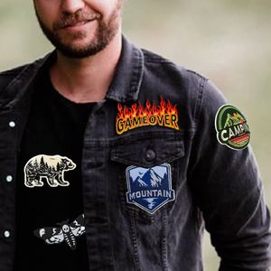 4 Pcs Outdoor Embroidered Patches Iron-On Sewing Patches for Clothing Jackets <b>T</b>-<b>Shirts</b> Backpacks-Rectangle Shaped <b>Mountains</b> - Product Image 2