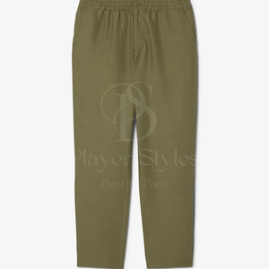 Pantalon de survêtement en coton léger de haute qualité pour hommes, jogging avec logo personnalisé, poches décontractées à taille moyenne et devant plats, teint uni, service OEM - Product Image 4