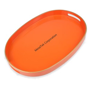 Plateau décoratif ovale fantaisie de couleur personnalisée plateau de service polyvalent pour Table basse organisateur commode haut pouf pour la maison - Product Image 1