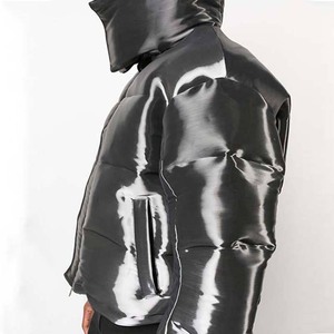 OEM personalizado al por mayor reflectante de nylon de los hombres metálicos personalizados invierno burbuja abrigo Logo para los hombres brillantes acolchado abajo chaqueta acolchada - Product Image 5