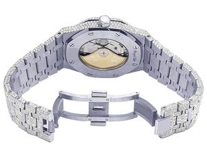 Montre carrée sertie de chiffres arc-en-ciel / Montre automatique luxueuse en diamant unique pour rappeur hip-hop - Product Image 6