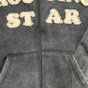 เสื้อมีฮู้ดผ้าฝ้ายผ้าฝ้ายผ้าเฟรนช์เทอร์รี่มีซิปรูดสำหรับผู้ชายแฟชั่น Y2K ออกแบบได้ตามต้องการ - Product Image 5