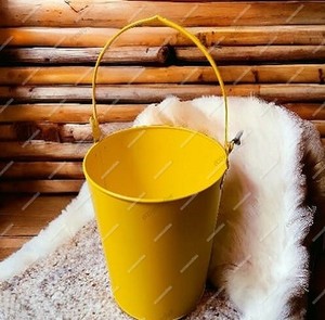 Accesorios de fotografía para recién nacidos, cubo redondeado de metal amarillo para bebés y bebés para interiores y exteriores para uso en la sala de estar - Product Image 2