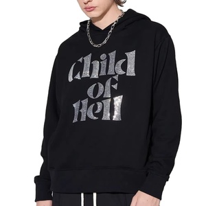 Sudadera con Capucha Premium 100% Algodón con Pedrería, Sudadera Gruesa de Forro Polar con Detalles de Cristal Brillante, Ropa de Calle de Invierno, Moda al por Mayor - Product Image 1